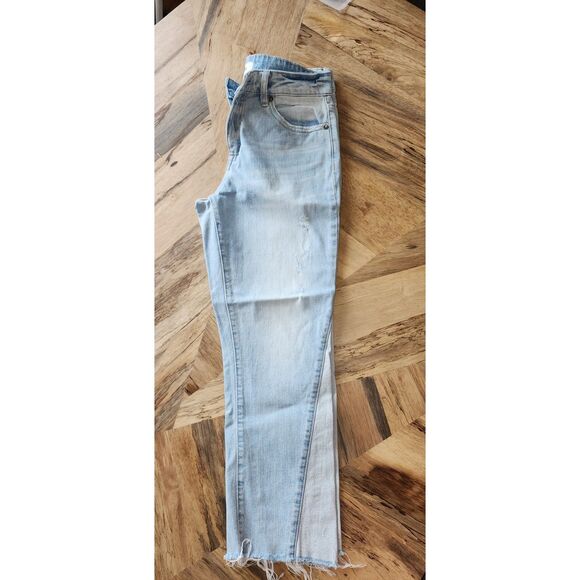 Pistola Distressed Two-Tone Mid-Rise Straight Leg Jeans Size 28 - Picture 3 of 10